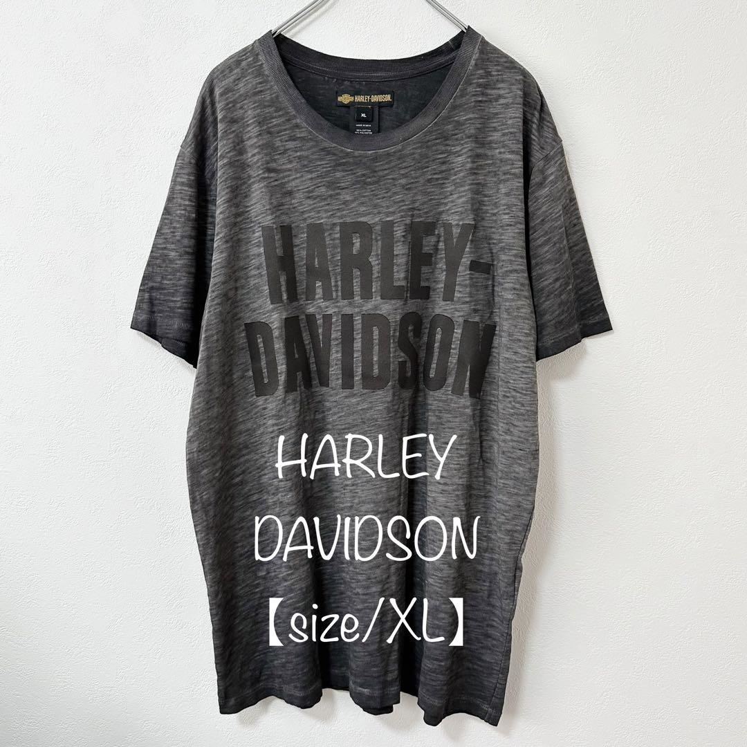 HARLEY/ハーレーダビッドソン★Tシャツ★霜降り★グレー×ブラック/黒★XL