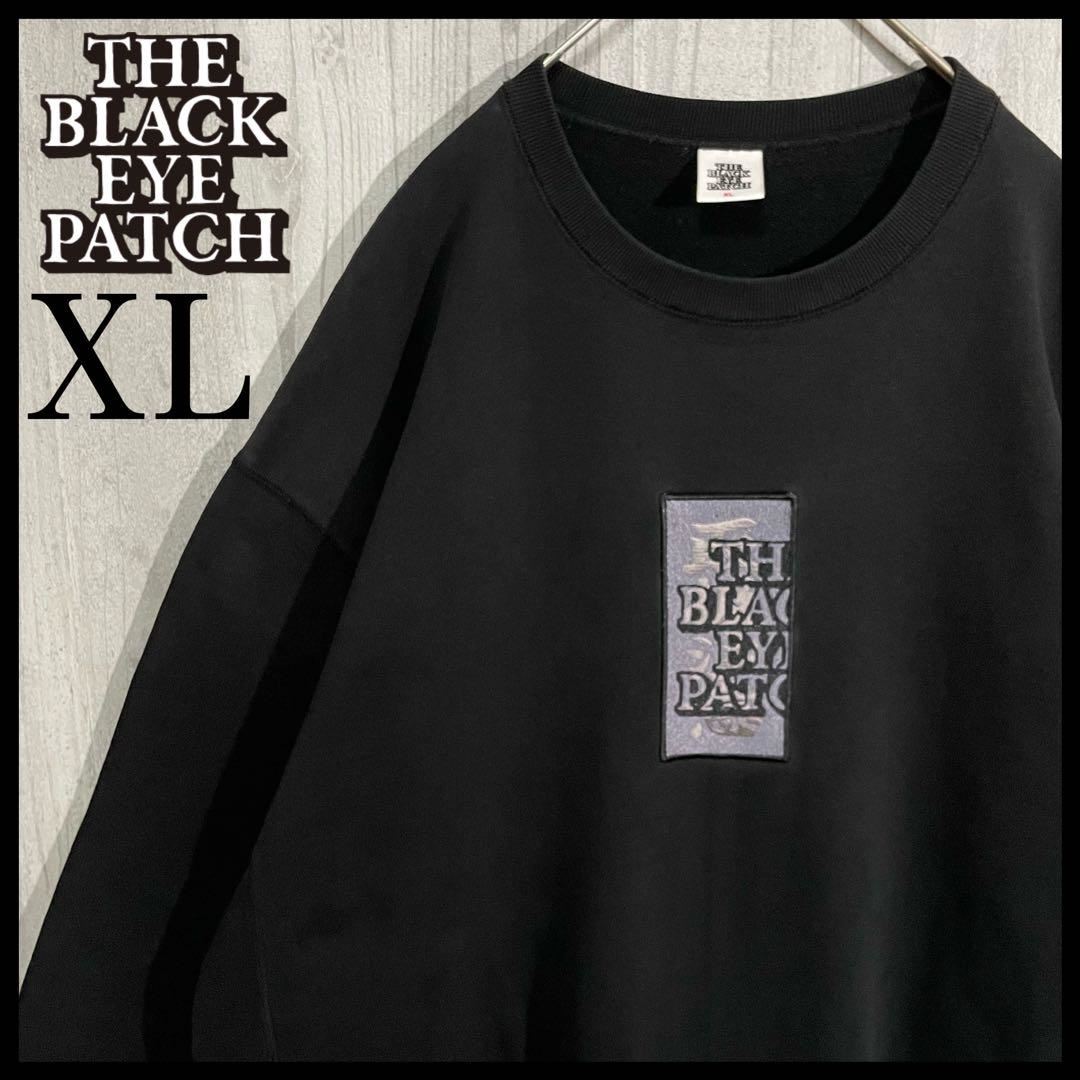 【希少限定カラー】ブラックアイパッチ　センター取扱注意刺繍ロゴ　スウェット　XL